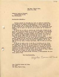 [Carta] 1933 abr. 19, San Juan, Puerto Rico [a] Gabriela Mistral, Río Piedras, Puerto Rico