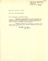 [Carta] 1934 ene. 9, Madrid, [España] [a] Gabriela Mistral