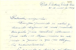 [Carta] 1934 ene. 31, Río Piedras, Puerto Rico [a] Gabriela Mistral