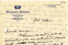 [Carta] 1934 feb. 18, [Barcelona?], [España] [a] [Gabriela Mistral]