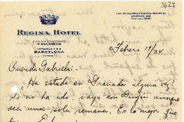 [Carta] 1934 feb. 19, [Barcelona?], [España] [a] Gabriela [Mistral]