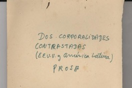 Dos corporalidades contrastadas