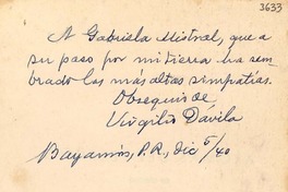 [Carta] 1940 dic. 5, Bayamón, P. R. [a] Gabriela Mistral