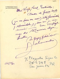 [Carta] 1947 mayo 28, San Juan, Puerto Rico [a] Gabriela Mistral