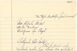 [Carta] 1948 jun. 3, Toa Baja, Puerto Rico [a] Gabriela Mistral, Santa Barbara, Los Angeles, Ca., [EE.UU.]