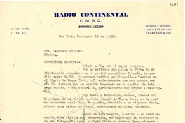 [Carta] 1951 jun. 27, New York [a] Gabriela Mistral