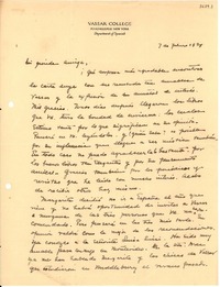 [Carta] 1934 feb. 7, N. York [a] [Gabriela Mistral]