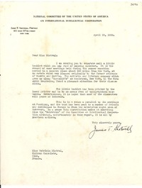 [Carta] 1939 abr. 20, New York, [EE.UU.] [a] Gabriela Mistral, Chilean Consulate, Nice, France