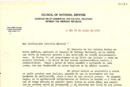 [Carta] 1941 jun. 24, Boston, Massachussetts, [EE.UU.] [a] Gabriela Mistral
