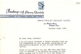 [Carta] 1942 oct. 23, Pittsburgh [a] Gabriela Mistral