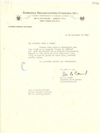 [Carta] 1944 nov. 24, New York [a] Gabriela Mistral, Río de Janeiro, Brasil