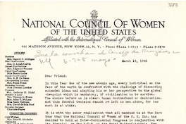 [Carta] 1946 mar. 15, New York, EE.UU. [a] [Gabriela Mistral]