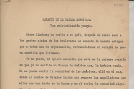 Balance de la hazaña americana : Una reivindicación yanqui