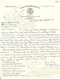 [Carta] 1946 abr. 11, Plymounth, Pennsylvania [a] Gabriela Mistral, Petrópolis, Brasil