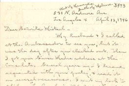[Carta] 1946 abr. 12, Los Angeles [a] Gabriela Mistral