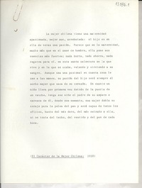 El carácter de la mujer chilena