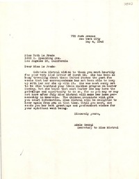 [Carta] 1946 mayo 4, New York [a] Ruth Le Prade, Los Ángeles, California