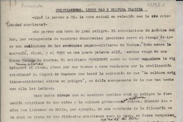 Entrevista : cristianismo, libertad y cultura clásica