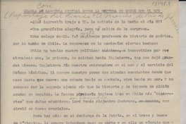 Charla con Gabriela Mistral sobre la ruptura de Chile con el Eje