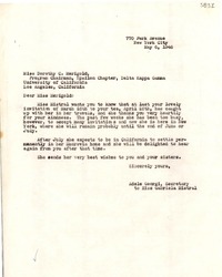 [Carta] 1946 mayo 6, New York, [E.E.U.U.] [a] Dorothy C. Merigolo, Los Angeles, California, [E.E.U.U.]