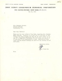 [Carta] 1946 mayo 16, N. York [a] Gabriela Mistral, Washington D. C.