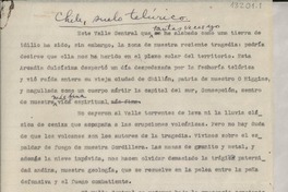 Chile, suelo telúrico