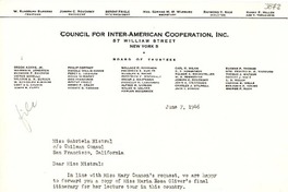 [Carta] 1946 jun. 7, New York [a] Gabriela Mistral, San Francisco, California