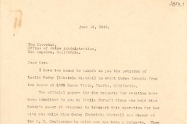 [Carta] 1946 jun. 10 [a] Director de "Office of Price Administration", Los Ángeles, California