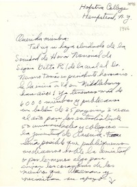 [Carta] 1946, Nueva York [a] Gabriela Mistral