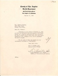 [Carta] 1946 oct. 29, Los Angeles, California [a] Gabriela Mistral, Duarte, California