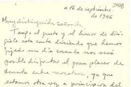 [Carta] 1946 sept. 16, [Estados Unidos] [a] Gabriela Mistral