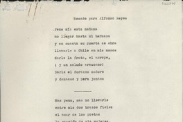 Recado para Alfonso Reyes