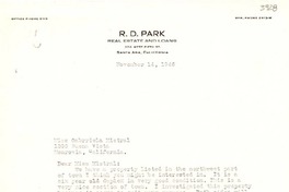 [Carta] 1946 nov. 14, [Santa Ana, California] [a] Gabriela Mistral, Monrovia, California