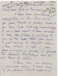 [Carta] 1946 dic. 2, San Francisco [a] Gabriela Mistral