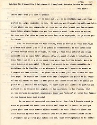 [Carta] [1947], Pikesville, Maryland [a] Gabriela Mistral