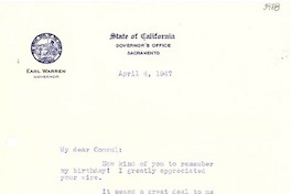 [Carta] 1947 abr. 4, Sacramento, California, [Estados Unidos] [a] Lucila Godoy, Los Ángeles, California