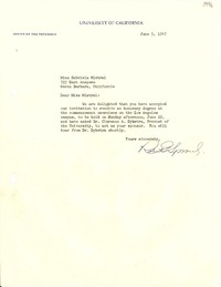 [Carta] 1947 jun. 5, California [a] Gabriela Mistral, Santa Bárbara, California