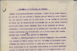 Discurso de despedida al Uruguay