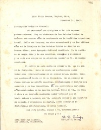 [Carta] 1947 nov. 12, Dayton, Ohio [a] Gabriela Mistral, Los Angeles , California