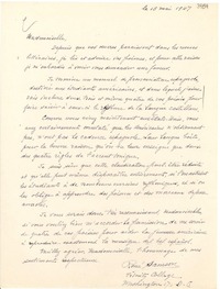 [Carta] 1947 mayo 15, Washington D. C. [a] Gabriela Mistral