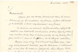[Carta] 1947 mayo 15, Washington D. C. [a] Gabriela Mistral