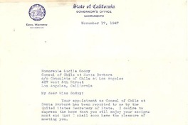 [Carta] 1947 nov. 17, Sacramento, California, [EE.UU.] [a] Lucila Godoy, Los Angeles, California, [EE.UU.]