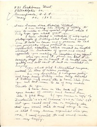 [Carta] 1947 mayo 20, Philadelphia, Pennsylvania [a] Gabriela Mistral