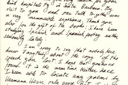 [Carta] [1947] dic. 15, Pasadena, California, [EE.UU.] [a] [Gabriela] Mistral