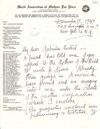 [Carta] 1947 dic. 17, New York [a] Gabriela Mistral