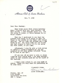 [Carta] 1948 mar. 7, Santa Bárbara, [California] [a] Gabriela Mistral