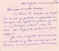 [Carta] 1948 ene. 5, Los Ángeles, California [a] Gabriela Mistral, Los Ángeles