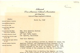 [Carta] 1948 mar. 24, [Long Beach, California] [a] Gabriela Mistral, Los Angeles, California