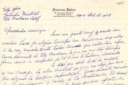 [Carta] 1948 abr. 29, Los Angeles, California [a] [Gabriela Mistral]