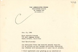 [Carta] 1948 ene. 15, Los Ángeles, California [a] Gabriela Mistral, Santa Bárbara, California